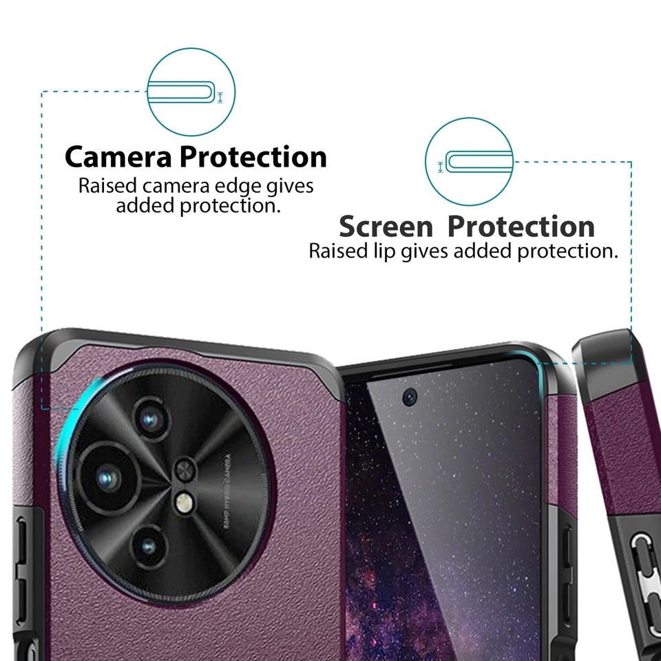 For TCL 50 XL 5G Case Mount Friendly Hard Dual Layer Hybrid Cover+Tempered Glass - Image 4 of 4