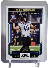 Max Duggan 2023 Score Rookie RC Card  #308 Los Angeles Chargers W/Top Loader
