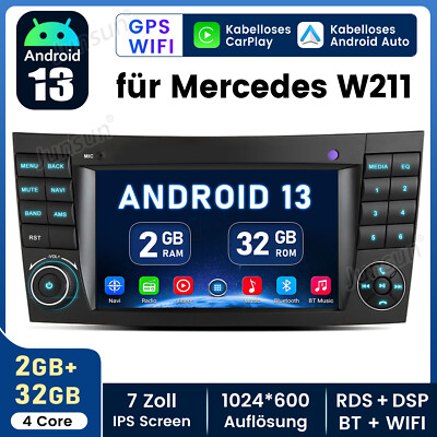 32GB Android 13 Autoradio Für Mercedes Benz CLS E-Class W211 W219 GPS Navi WIFI