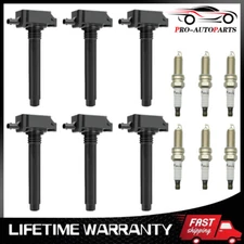 6PCS UF648 Ignition Coils & Iridium Spark Plugs For Chrysler Dodge Jeep Ram 3.6L