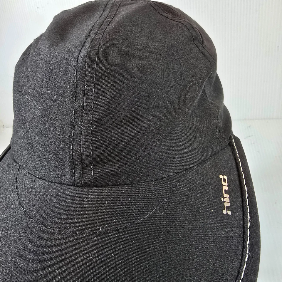 Gorra de corredor trasera Featherlight con correa negra ajustable 6 paneles transpirable Foto 3 de 4