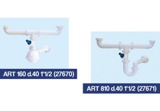 SIFONE PER LAVELLI INOX DUE VASCHE S/PILETTA CON ATTACCO LAVASTOVIGLIE 27670V