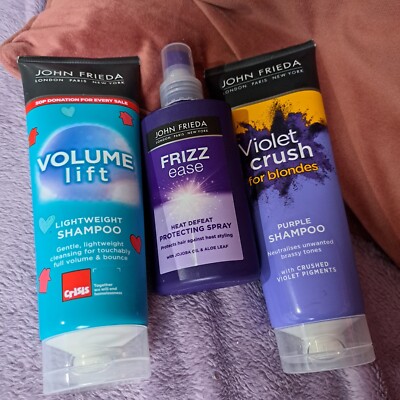 John Frieda Shampoo Volumen 250ml Lila 250ml & Hitzeschutz Spray 150ml NEU