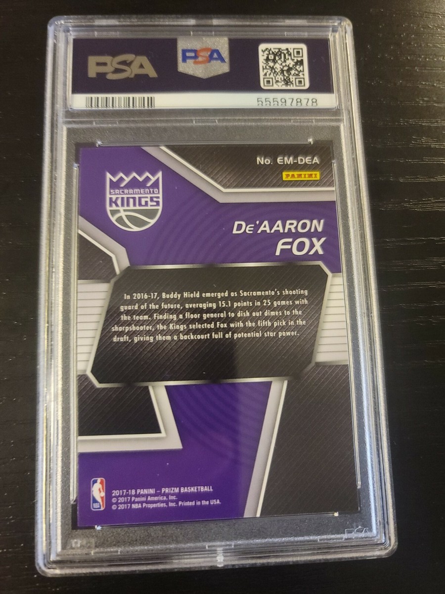 2017-18 Panini Prizm Emergent De'Aaron Fox #EM-DEA PSA 10 GEM MT