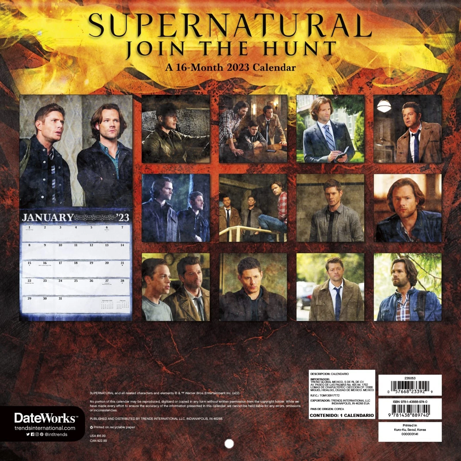 Supernatural Join The Hunt  2026 Wall Calendar