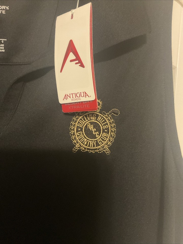 Ladies Antigua Desert Dry Golf Polo Shirt SZLarge NWT Rolling Hills
