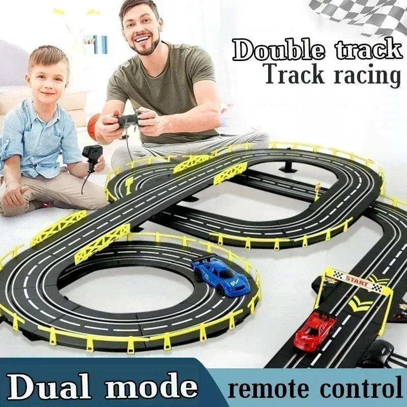 Electric Cars Racing Track Rail Car Double Remote Control Toy Circuit Railway Us - Image 4 of 4