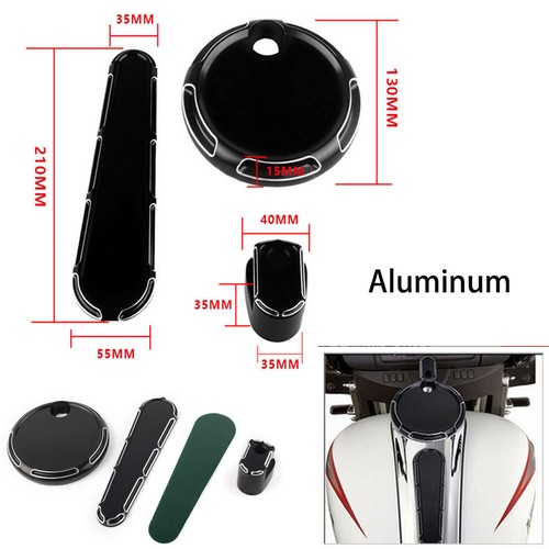 Black Billet Aluminum Fuel Gas Tank Door Cover For Harley FLHT/FLTR/FLHX Trike (2008-2023 Models) - View #9