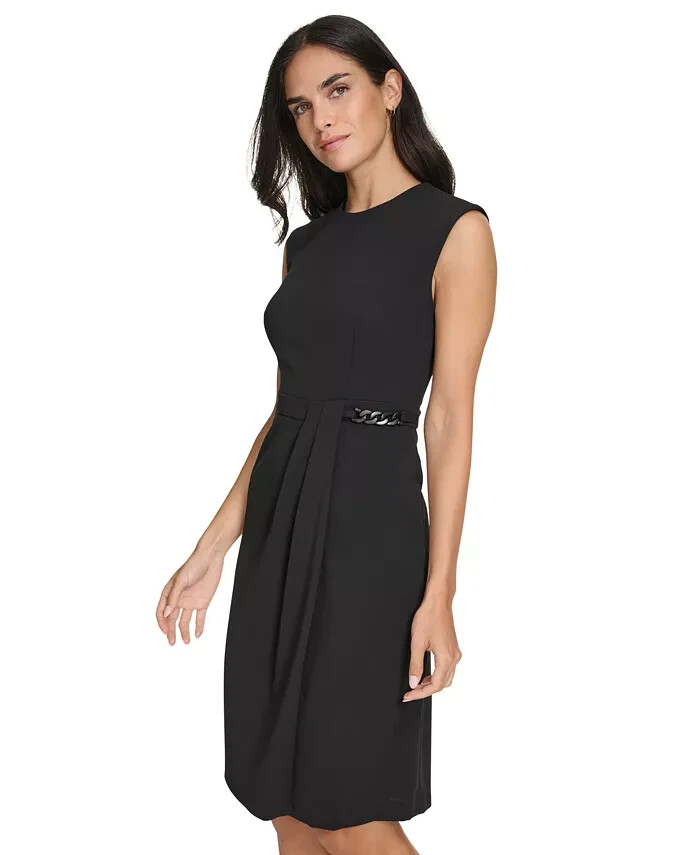 Calvin Klein Elegant Chain Embellished Women's Black Crepe