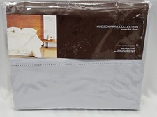 Hudson Park Cloud Blue Queen Flat Sheet Egyptian Cotton 600 Tc New