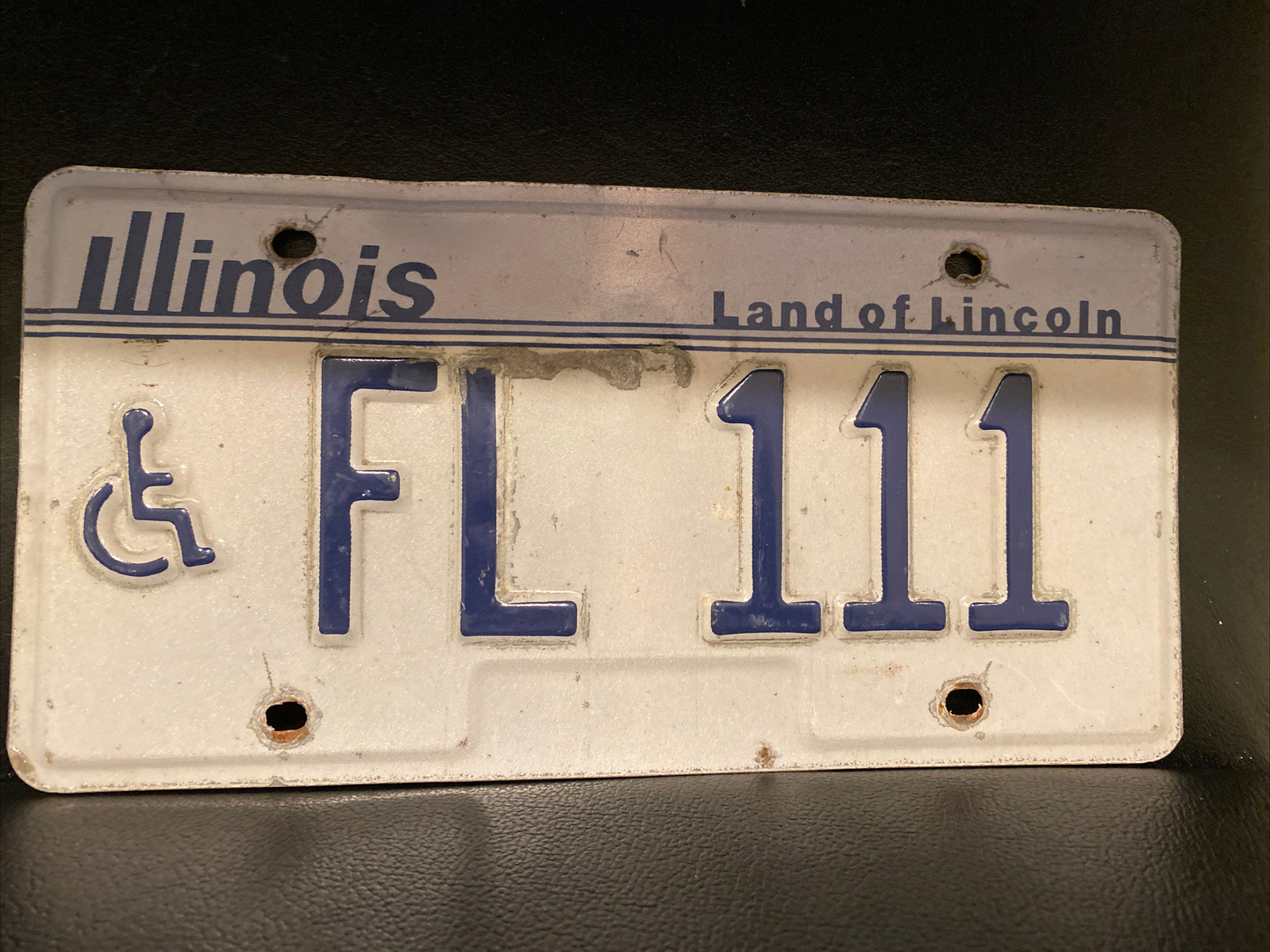 1987 Illinois Passenger Wheelchair License Plate FL 111 Repeating 1 eBay