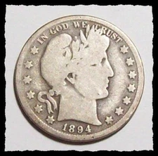 1894-O BARBER HALF DOLLAR Better Date Original G+   #12D22
