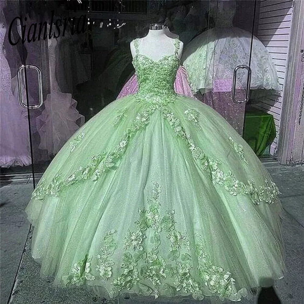 sage green quinceanera dresses