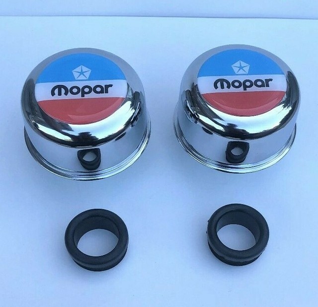 Chrome Valve Covers Breathers & Grommets Mopar Dodge Pylmouth 4 pc kit