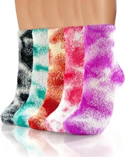 Tie Dye Soft Fluffy Fuzzy Socks-Warm Cozy Christmas Gifts-Soft -Stocking Stuffer