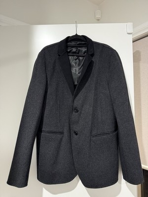 Emporio Armani Double Cashmere Coat Dark Grey