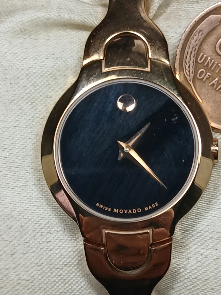 Movado 55.3.36.1520 Rose Gold Colored Black Museum Dial Women’s Bangle Watch - Image 3 of 4