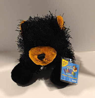 GANZ Webkinz Black Bear Plush HM004 Sealed Code Retired 2005 Single Unit