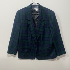 Pendleton Plus Women's 18W Tartan Plaid Blazer 100 Virgin Wool Made in USA VTG