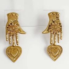 New Zara Hand Heart Drop Statement Earrings Retro Women Party Vacation Jewelry