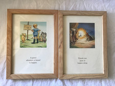 Disney Winnie the Pooh Wall Art Prints Classic Series Framed Matted 2 Pcs 8x11