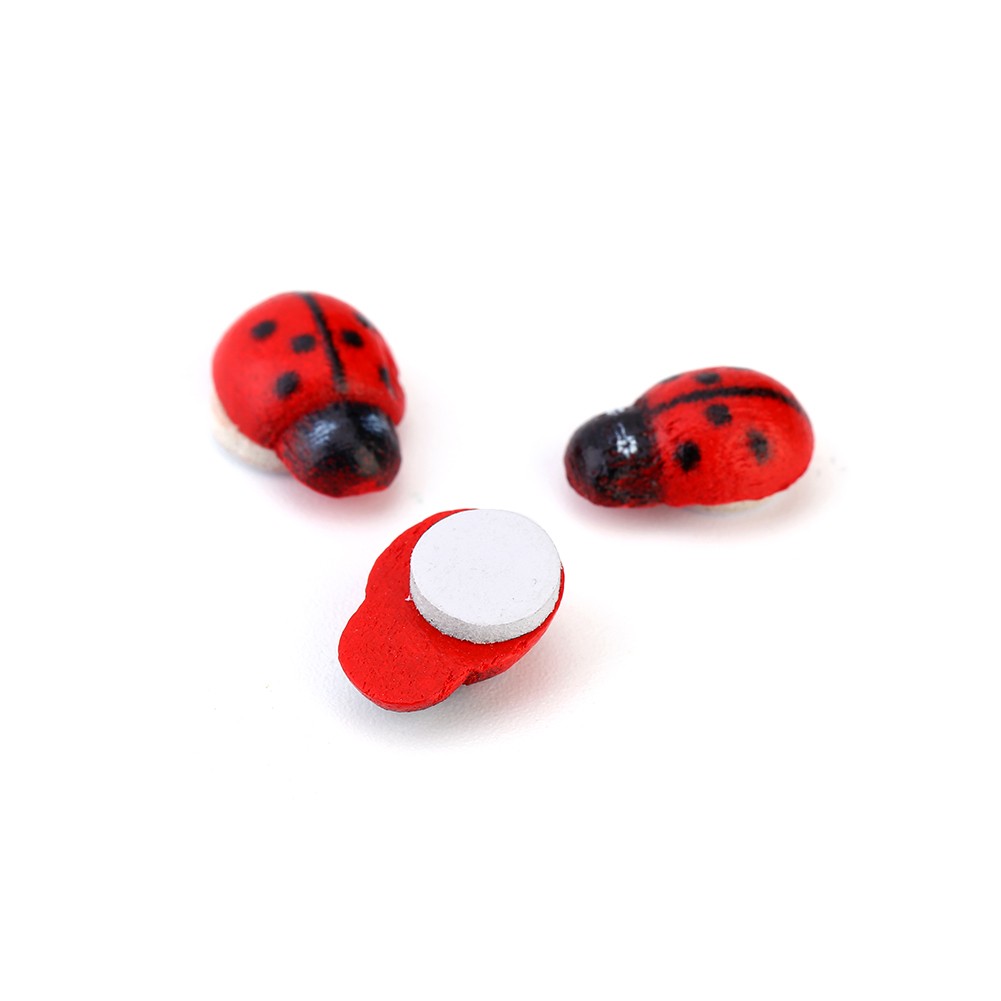 100pcs/bag Animal Wooden Ladybug Sponge Home Decoration Wall Sticker Craft KRI✈️