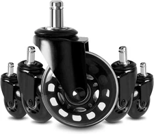 Office Chair Caster Replacement Wheel for Hardwood Floor and Carpet, Heavy Duty