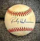 Rickey Henderson Signed Rawlings MLB Baseball Athletics Blue Jays Autographed