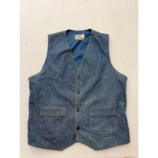 Vintage Levis Panatela Denim Vest Mens Large Blue 70699-7014 Cinch Back Western