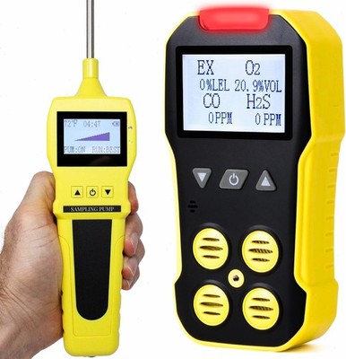 4 Gas Monitor with External Pump High-strength ABS Material Ex O2 CO H2S