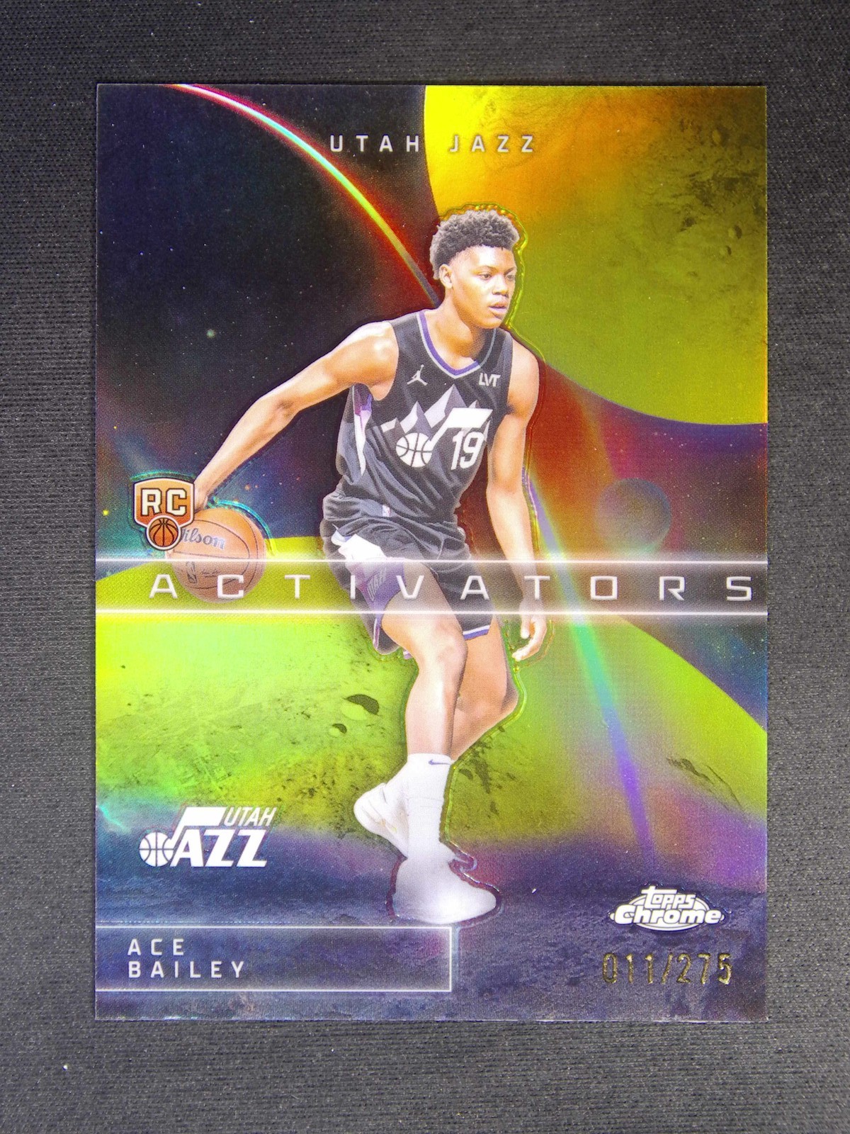 2025-26 Topps Chrome Ace Bailey RC Rookie Activators Yellow Refractor /275