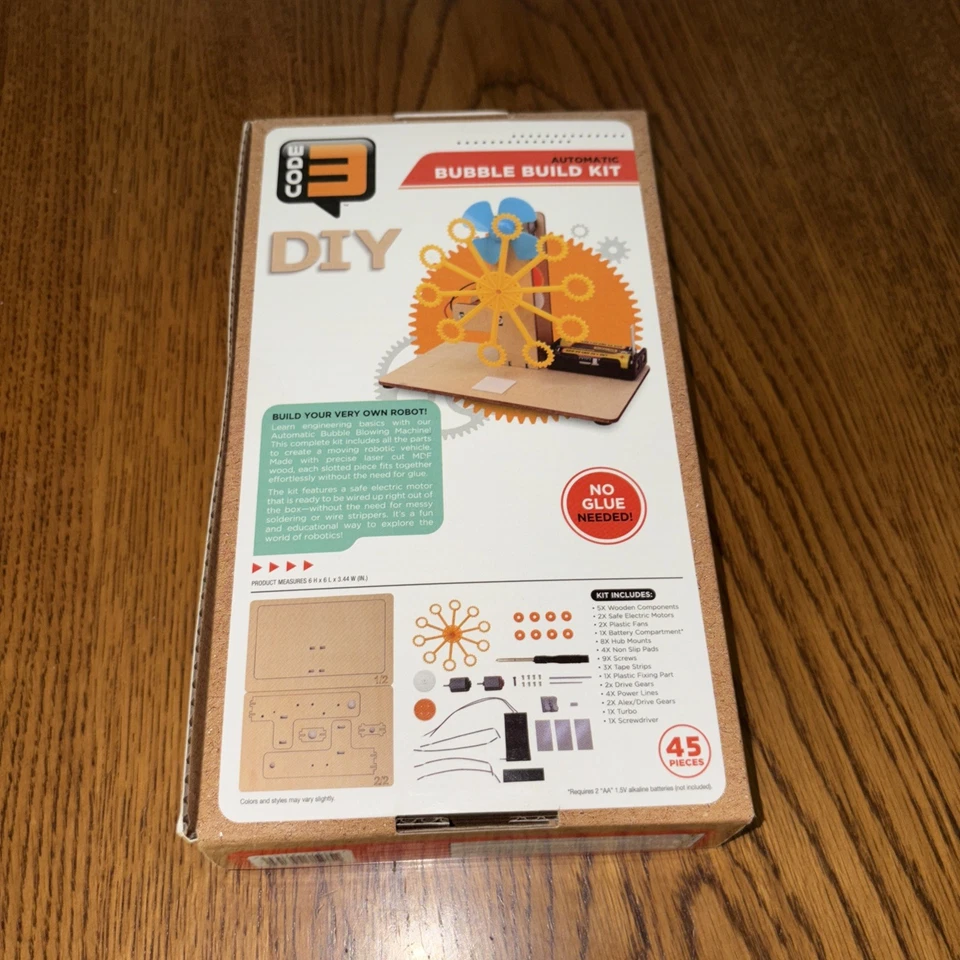New Sealed Code 3 DIY Bubble Build Kit Stem Education 45 Pieces - Image 2 of 2