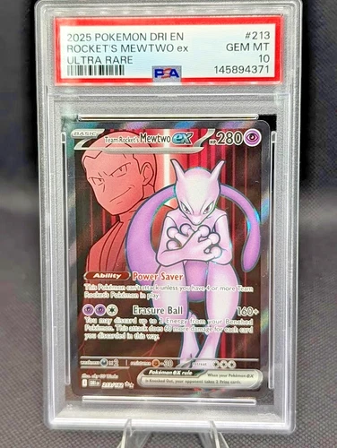 New Listing2025 Pokemon Destined Rivals Team Rocket's Mewtwo ex #213/182 PSA 10 GEM MINT