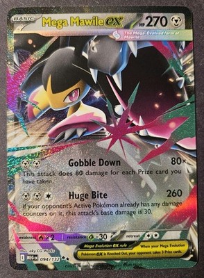 Mega Mawile Ex 094/132 Mega Evolution Pokemon TCG NM/Mint Pack Fresh Double Rare