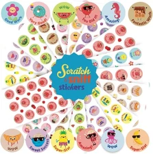 Smelly Stickers Scratch and Sniff, 24 Sheets, 12 Different scents, Multi 
