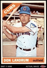 1966 Topps #43 Don Landrum  xBTN Cubs COMMON VARIATION (3 possible) 6 - EX/MT