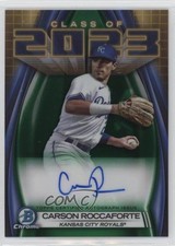2023 Bowman Draft Class of Green Refractor 58/99 Carson Roccaforte Auto 09an