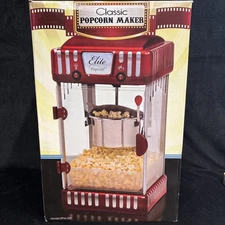 Elite Gourmet Popcorn Maker 2.5oz Kettle Carnival Retro Movie Tabletop Red