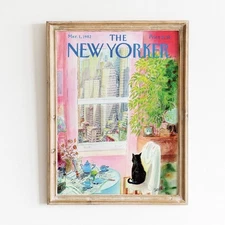 Vintage New Yorker Cat 1982 Poster Print