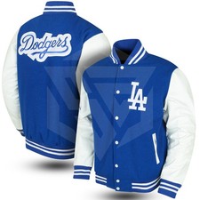 Los Angeles Dodgers Classic Letterman Varsity Jacket with Leather Sleeves