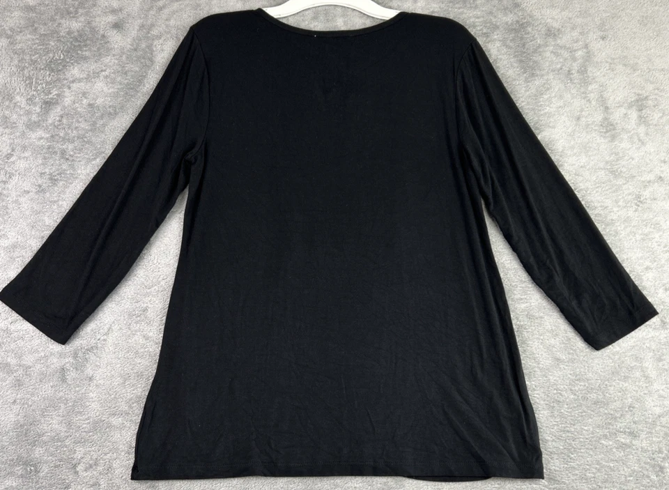 Blusa Democracy Mediana Negra Bordada Geométrica Top Borla Lazo Elastizada Slinky Foto 4 de 4