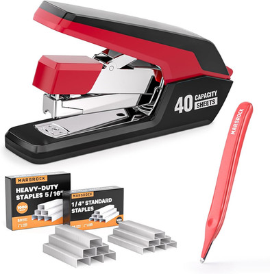 Effortless Stapler for Desk with 40-50 Sheet Capacity, 2000 Staples, 1-Touch Sta