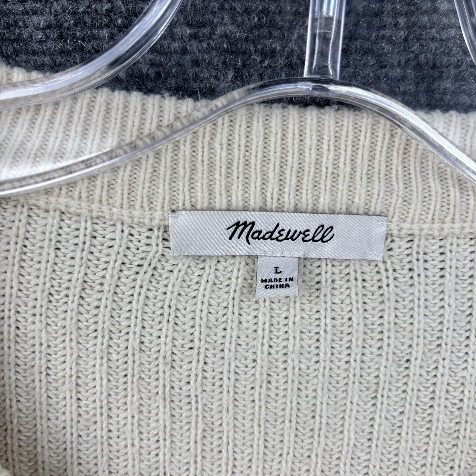 Madewell Ivory Patch Pocket Pullover Sweater Wome… - image 5