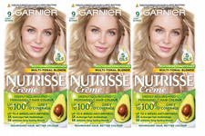 3 PACK GARNIER NUTRISSE CREME COLOR PERMANENT HAIR DYE - BLONDE APHRODITE (9)