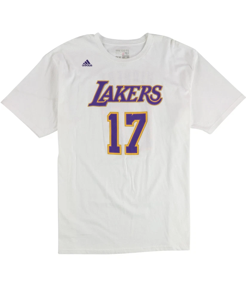 Adidas Hombre Lakers 17 Hibbert Gráfico Camiseta, Blanco, 2XL