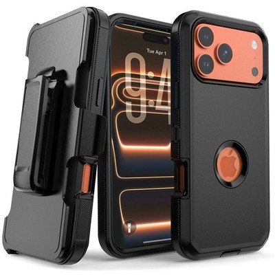 For Apple iPhone Air/17/17 Pro/17 Pro Max/17e Case Cover Shockproof + Belt Clip
