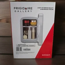 Frigidaire Gallery Light Up Mirror Beauty & Beverage Cooler 6 Can Capacity NIB