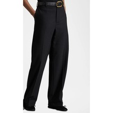 LRL Ralph Lauren BLACK Wool Blend Straight Leg Dress Pants Trousers Women 12 EUC
