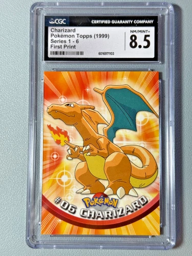 Vintage Pokemon Charizard TOPPS 1999 First Print Graded CGC 8.5 Card