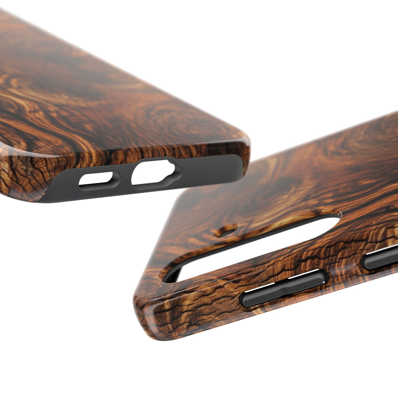 Realistic Medium Dark Stain Wood Grain Phone Case